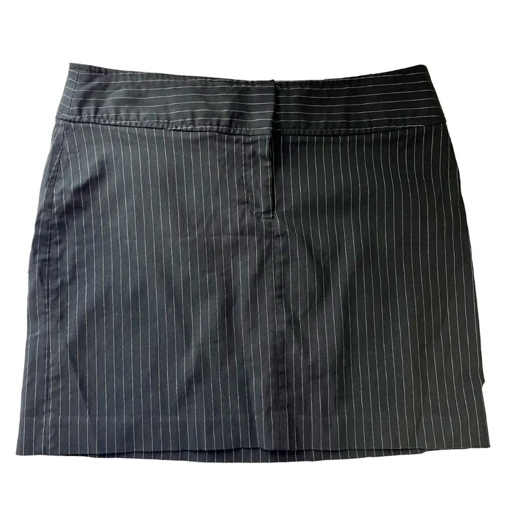 Vintage Express Y2K Black Pin Striped Mini Skirt -‎ Size 6